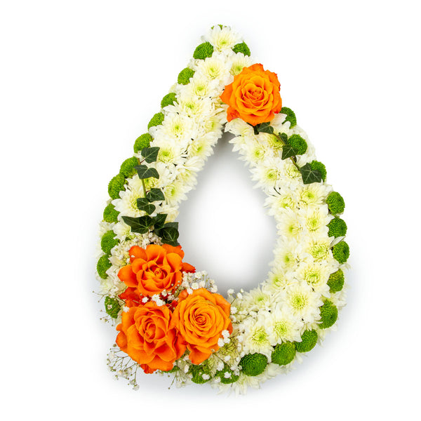 Teardrop Open Shaped Funeral Tribute